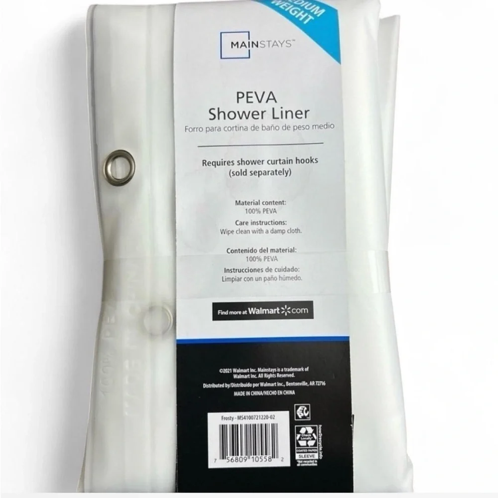 Mainstays PEVA shower liner